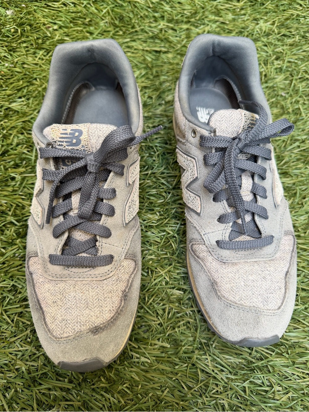 New Balance Men's Gray Suede & Textile Sneakers